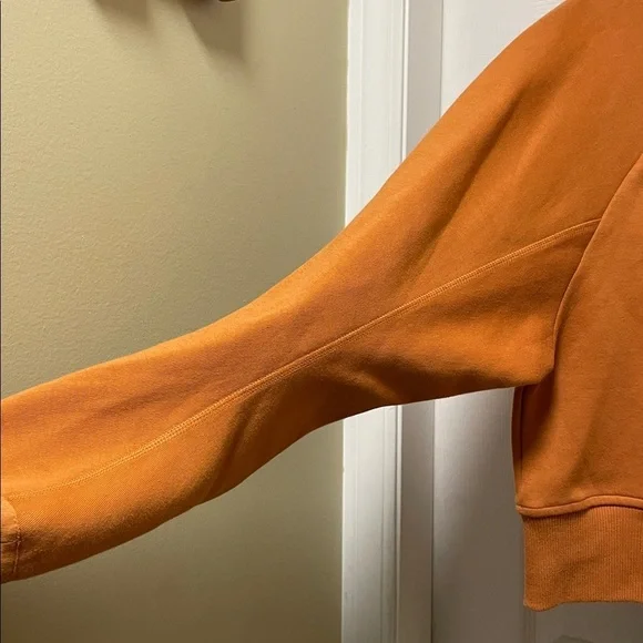 Adidas | Varsity | MockNeck | Burnt Orange | Pullover| Crop Sweatshirt | Size L - Picture 6 of 16